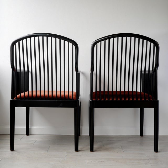 1980s Vintage Stendig "Andover" Pair of Arm Chairs in Copper Rust Velvet For Sale - Image 5 of 18