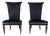 Set of Deco Lounge Chairs in Black Velvet For Sale