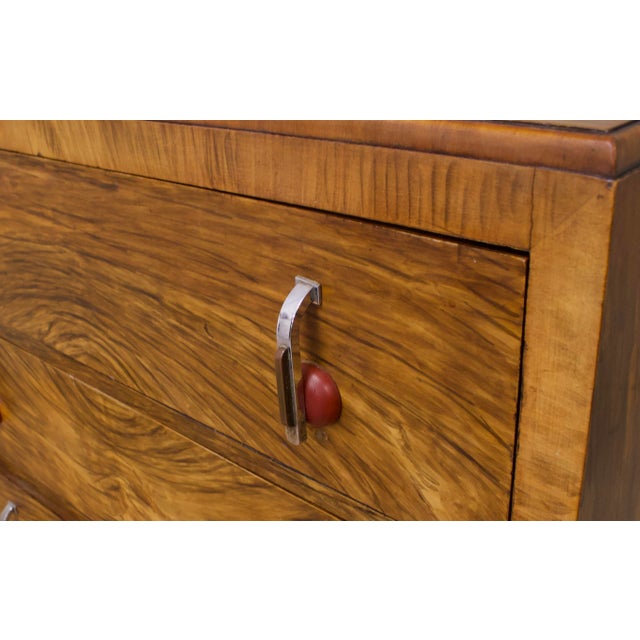 Art Deco Walnut and Veneer Chest of Drawers, 1930s For Sale - Image 6 of 9
