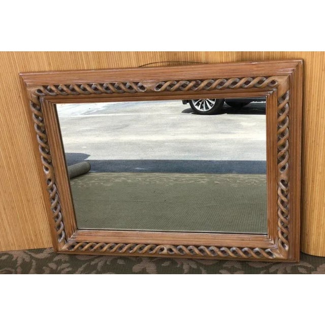 Vintage Hand Carved Pine Mirror Italy For Sale - Image 10 of 11