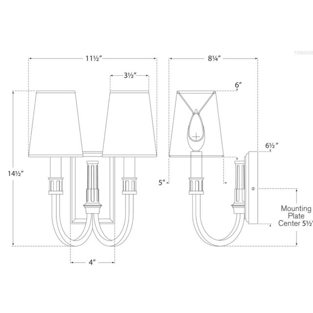 Modern Library Double Sconce in Hand-Rubbed Antique Brass with Linen Shades Designer: Thomas O'Brien Finish: Hand-Rubbed...