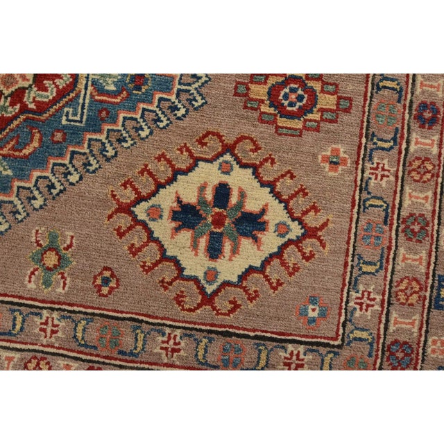 Kazak Rug 4’11” X 6’11” Brown Wool Tribal Hand-Knotted Oriental Carpet For Sale - Image 4 of 12