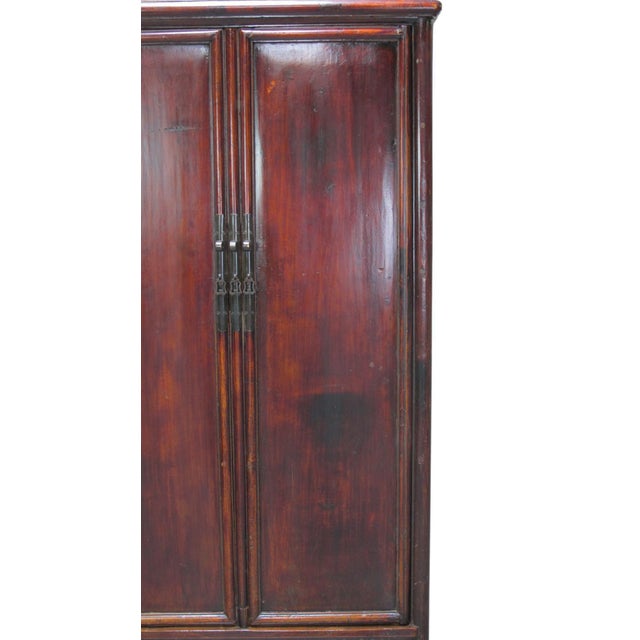 Chinese Classic Square-Corner Catalpa Armoire For Sale - Image 3 of 9