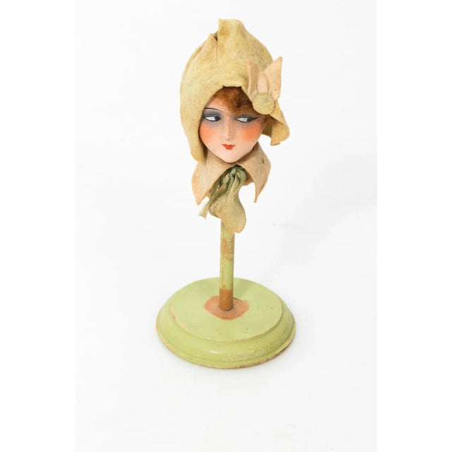 Set of Five Papier Mache Flapper Hat Stands For Sale - Image 9 of 12