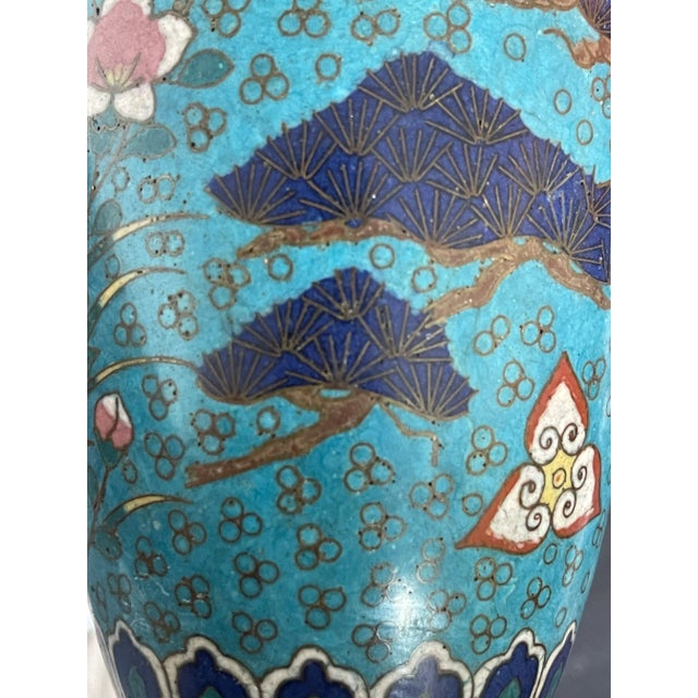 Early 20th Century Asian Cloisonné Vase For Sale - Image 4 of 10