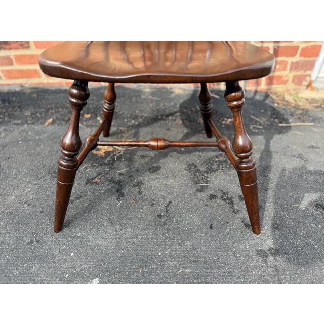 Vintage Windsor Style Hoop BraceBack Oak Side Chair For Sale In Washington DC - Image 6 of 18