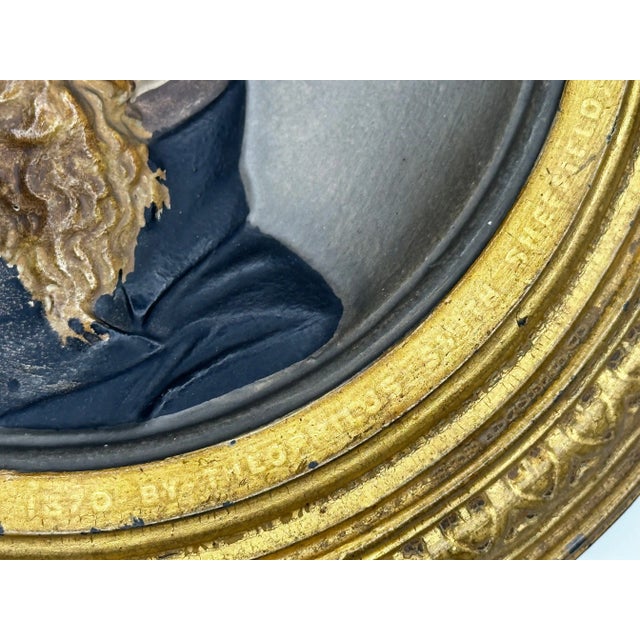 Traditional British Victorian 19th Century Gilt Bronze Charles Dickens Portrait Wall Sculpture For Sale - Image 11 of 12