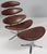 Poul M. Volther lounge chair and ottoman in original patinated full grain leather. Frame of brushed steel. Model EJ-5...