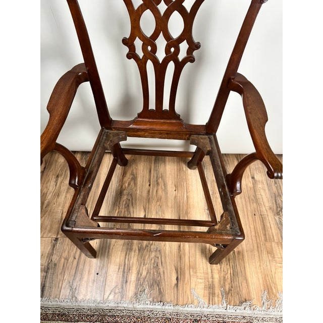 Antique Chippendale Walnut Open Arm Chair C. Late 18th Century For Sale - Image 11 of 12