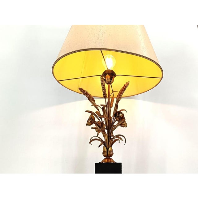 Black Vintage Sheaf of Wheat Table Lamp, 1960s For Sale - Image 8 of 10
