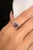 Sapphire Ruby Flower Wedding Ring With Diamonds in 14k White Gold Size 7 For Sale - Image 4 of 13
