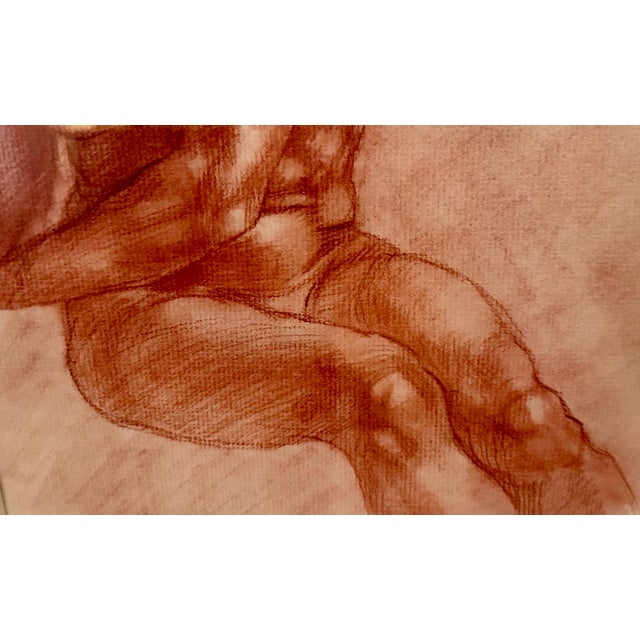 Figurative Classical Figurative Drawing of Male Torso by Renowned UK-based Artist Brian Gorst For Sale - Image 3 of 8