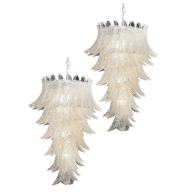 Large Italian Murano Felci Glass Spiral Chandelier with 83 Clear Glasses, 1990s For Sale - Image 13 of 14