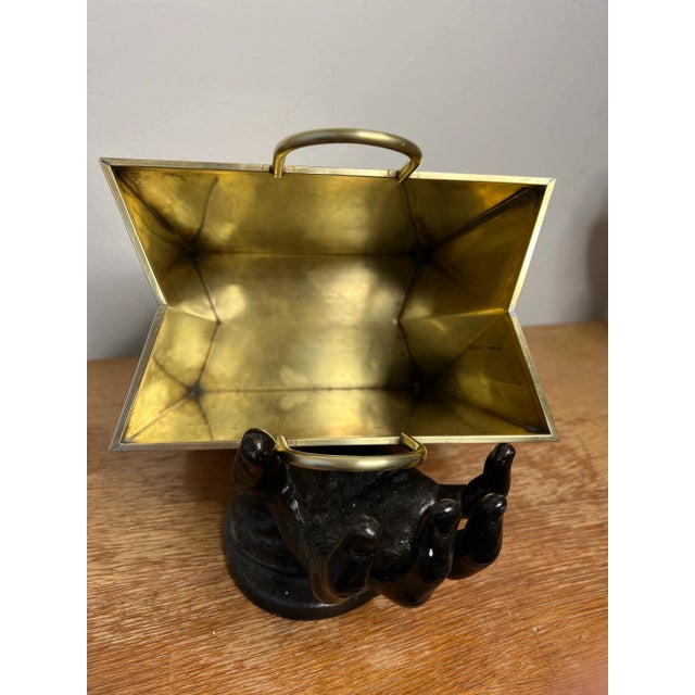 1970s 1970s Italian Brass Magazine Holder For Sale - Image 5 of 6