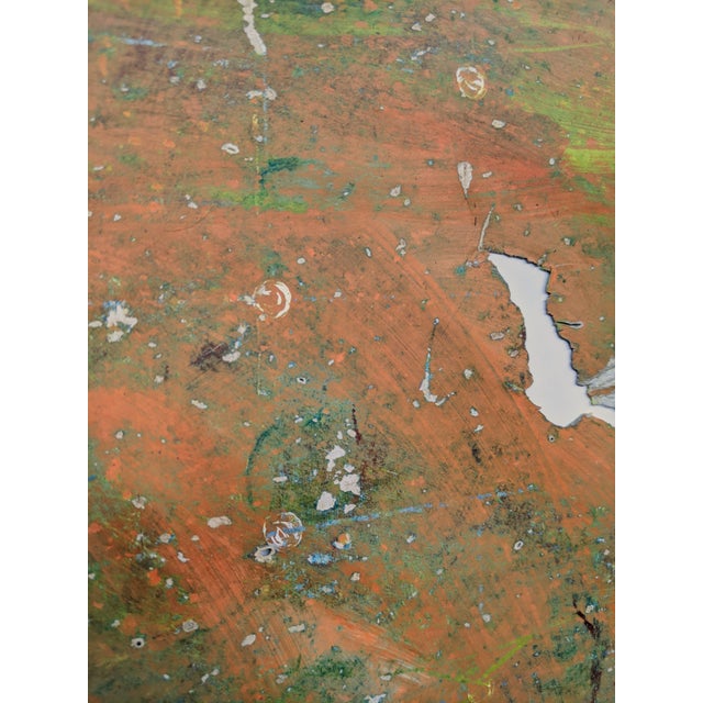 Modern and contemporary painting on paper. Created by adding layers and layers to the paper and sanding the surface to...