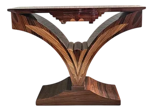 Art Deco Console Table in Walnut, 1980s