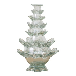 1930s Spanish Scalloped Glass Bud Vase For Sale