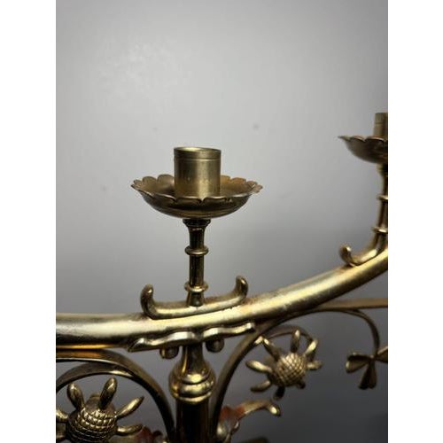 Large Brass Five-Arm Candleholder For Sale - Image 5 of 8