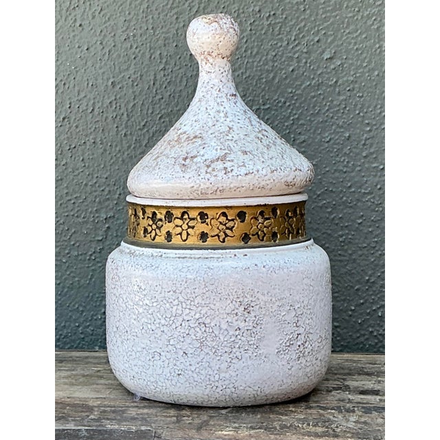 Mid 20th Century Vintage Italian Rosenthal Netter Glazed Ceramic Lidded Jar For Sale - Image 5 of 12
