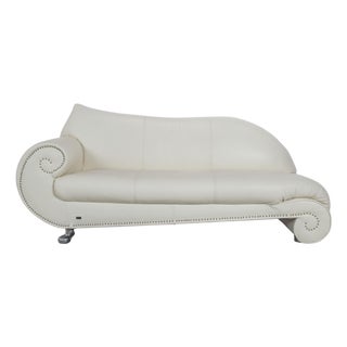 Leather Gaudi Recamier Two-Seater Sofa in Cream Beige from Bretz For Sale