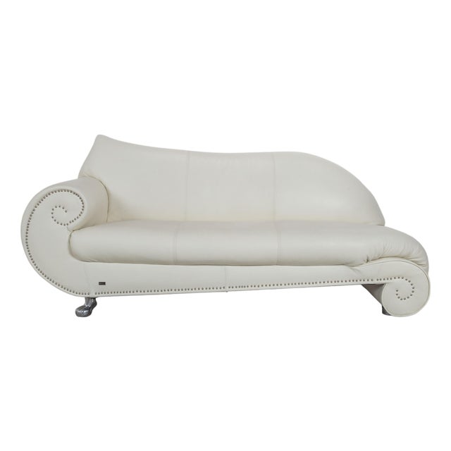 Leather Gaudi Recamier Two-Seater Sofa in Cream Beige from Bretz For Sale