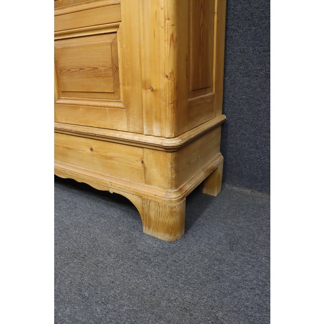 Antique Pine Armoire With Paneled Doors For Sale - Image 15 of 16