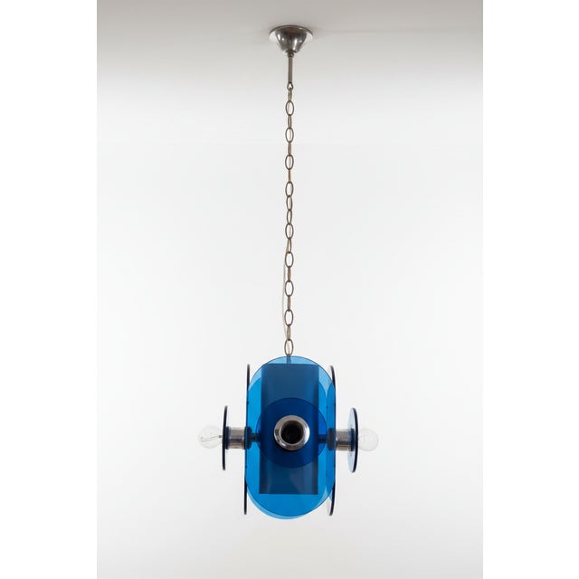 Space Age Italian Glass Pendant Lamp from Arte Linea, 1970 For Sale - Image 10 of 11