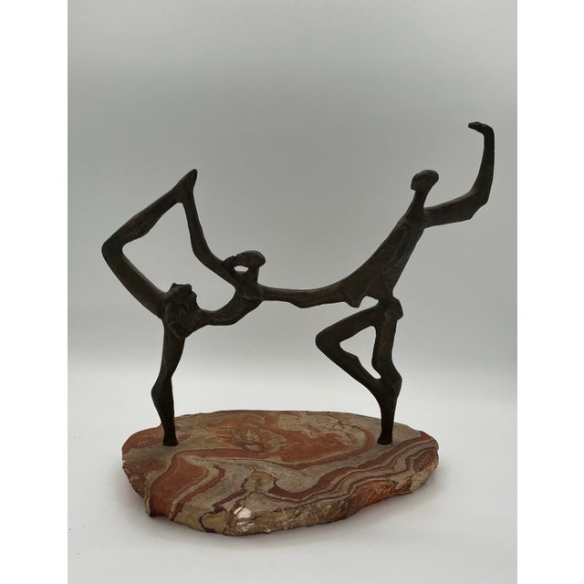 Mid 20th Century Mid Century Bronze Ballet Sculpture Brutalist Signed Katz For Sale - Image 5 of 7