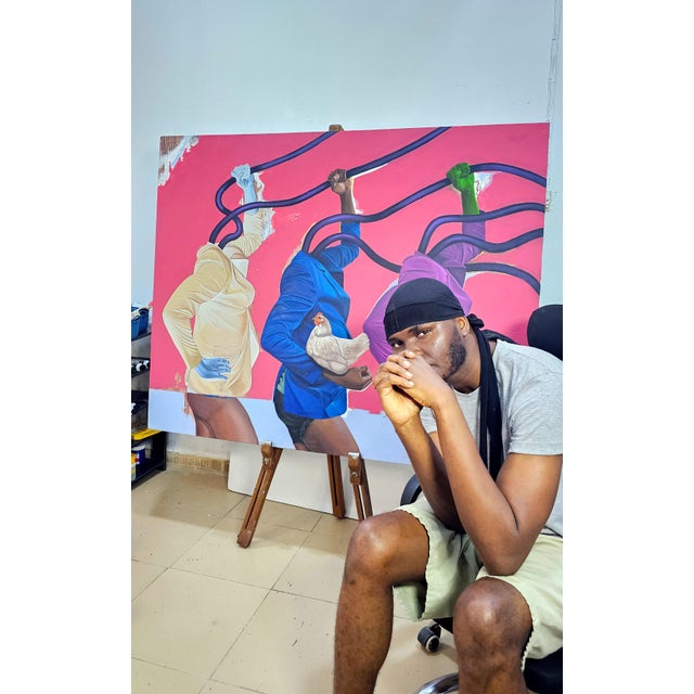 Aro Meta, by Barnabas Macaulay (2026) Acrylic on Canvas, 21st Century, Contemporary Art, Africa, Figurative, Sureealism, 2026 For Sale - Image 6 of 7
