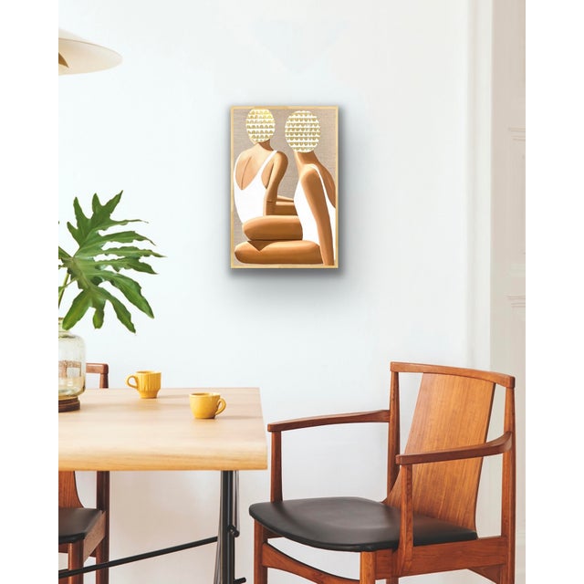 2 Swimmers on the Beach - Acrylic and Oil on Canvas by Wencke Uhl For Sale - Image 13 of 14