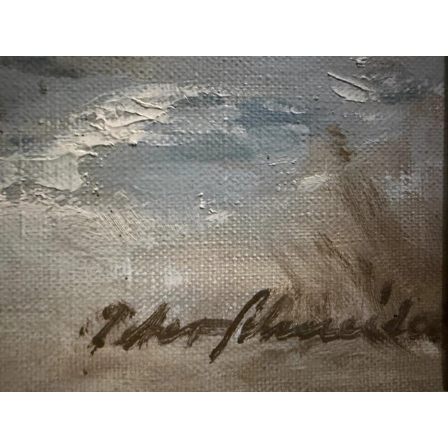 Peter Schneider, Winter Landscape in the Rhön, Oil Painting on Canvas For Sale - Image 11 of 13