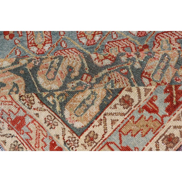 Long Antique Hand-Knotted Persian Malayer Runner in Wool With All-Over Design For Sale - Image 11 of 12