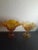 1950s 1950s Fenton Amber Hobnail Ruffled Edge Pedestal Compotes- Set of 2 For Sale - Image 5 of 6