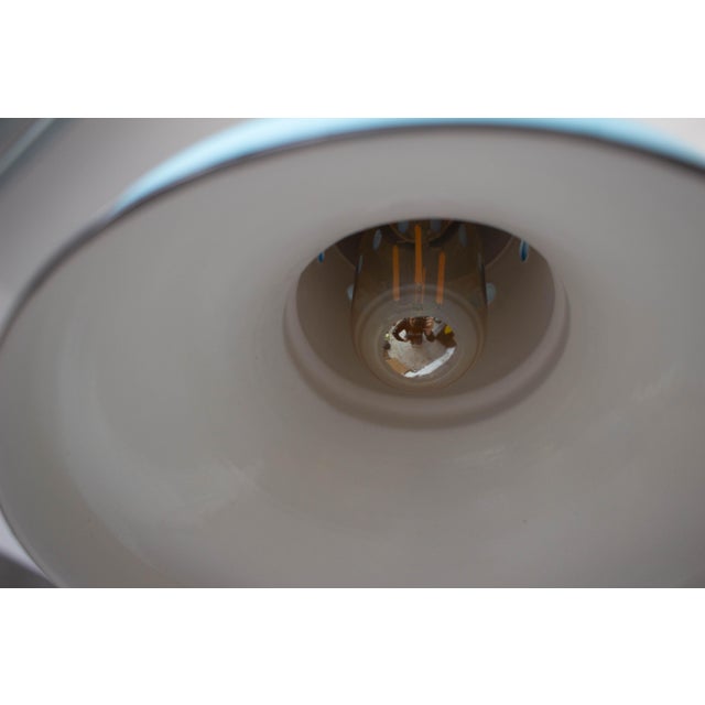 Industrial Enamel Ceiling Lamp in Blue, 2000s For Sale - Image 4 of 9