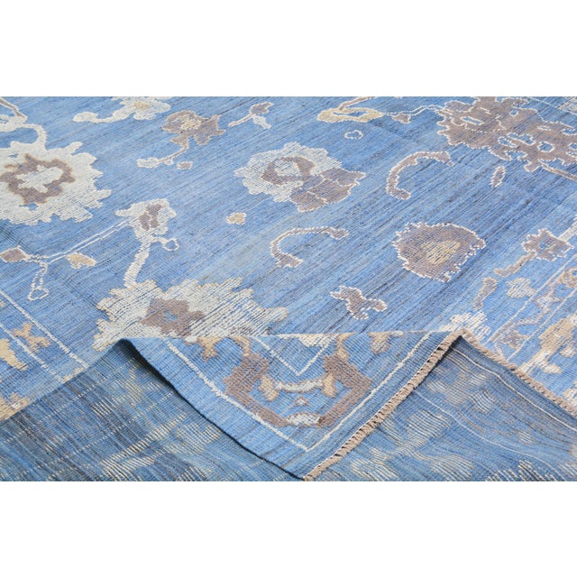 2000 - 2009 Pakistani Oushak Hand Knotted Wool Rug, 9'x12' For Sale - Image 5 of 6