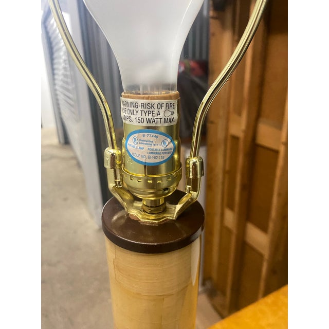 1980s Large Palm Frond Veneered Lamp For Sale - Image 9 of 12