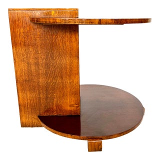 Mid 20th Century Art Deco Side Table With Built in Shelves For Sale
