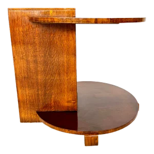 Mid 20th Century Art Deco Side Table With Built in Shelves
