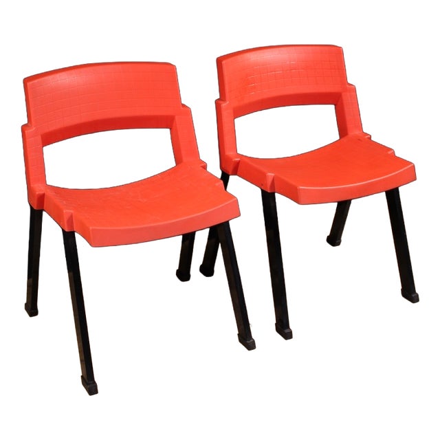 Red City Chairs by Lucci & Orlandini for Lamm, 1980s, Set of 2 For Sale