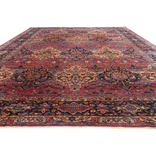 Victorian Antique Persian Lilihan Rug, 11'06 X 17'04 For Sale - Image 3 of 9