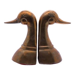 Vintage Solid Brass Bookends - A Pair For Sale