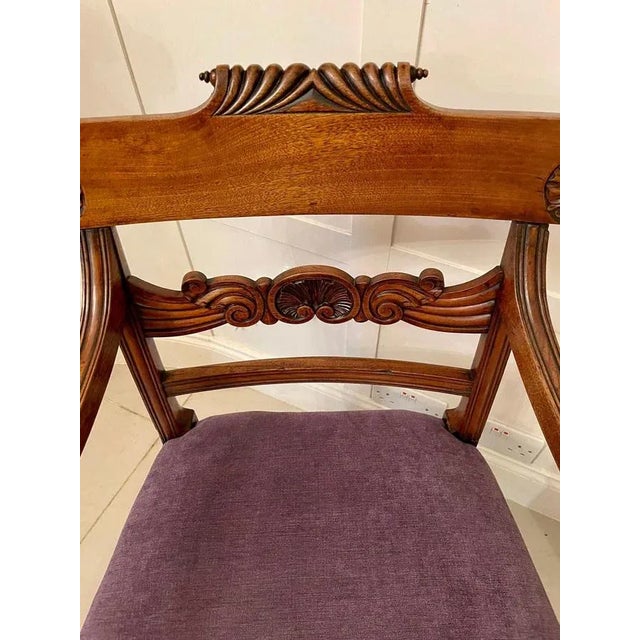 Hollywood Regency Antique Regency Mahogany Desk Chair For Sale - Image 3 of 15