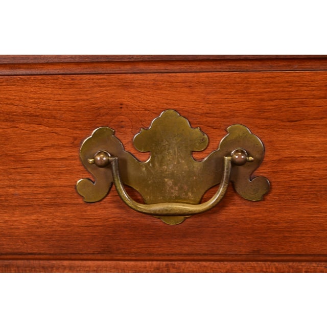 Brown Henkel Harris Georgian Solid Cherry Wood Ten-Drawer Dresser, 1960s For Sale - Image 8 of 15