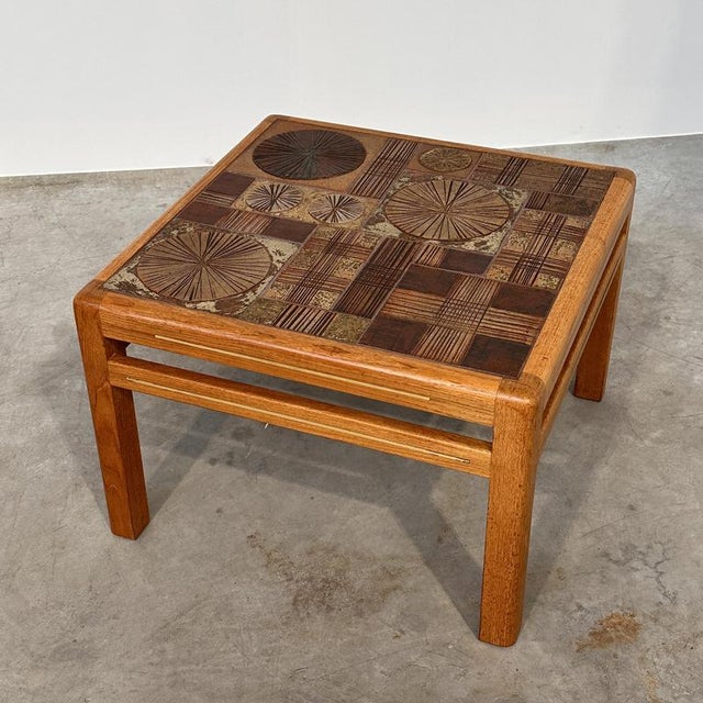 Danish Ceramic Tile Coffee Table by Tue Poulsen for Haslev Møbelsnedkeri, 1960s For Sale - Image 3 of 12