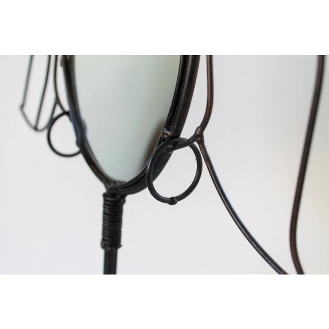 Metal Vintage Whimsical Wrought Iron Silhouette Vanity Mirror For Sale - Image 7 of 10