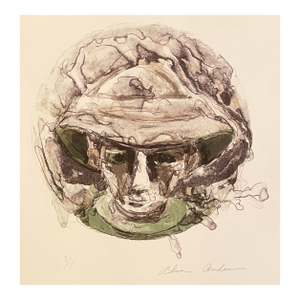 1970s Adrienne Anderson Portrait of a Man Lithograph