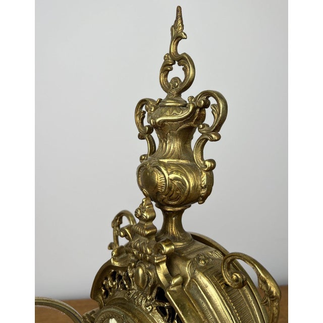 Vintage Style Brass Ornate Mantel Clock For Sale - Image 12 of 17