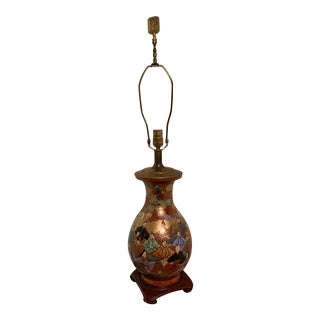 1960s Chinoiserie Hand Painted Porcelain Lamp For Sale