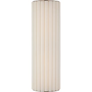Ian K. Fowler for Visual Comfort Signature Palati Large Tall Sconce in Polished Nickel with Linen Shade For Sale