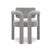 Double Arch Dining Chair in Light Grey Cotton Velvet from Insidherland For Sale - Image 4 of 12